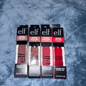 ELF Glow Reviver Lip Oil Collection - Red, Brown, Pink